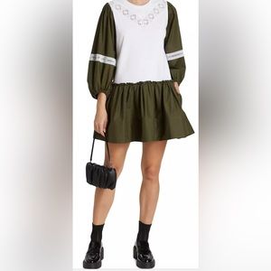 NWT Tanya Taylor Kirstie Dress in Green and White